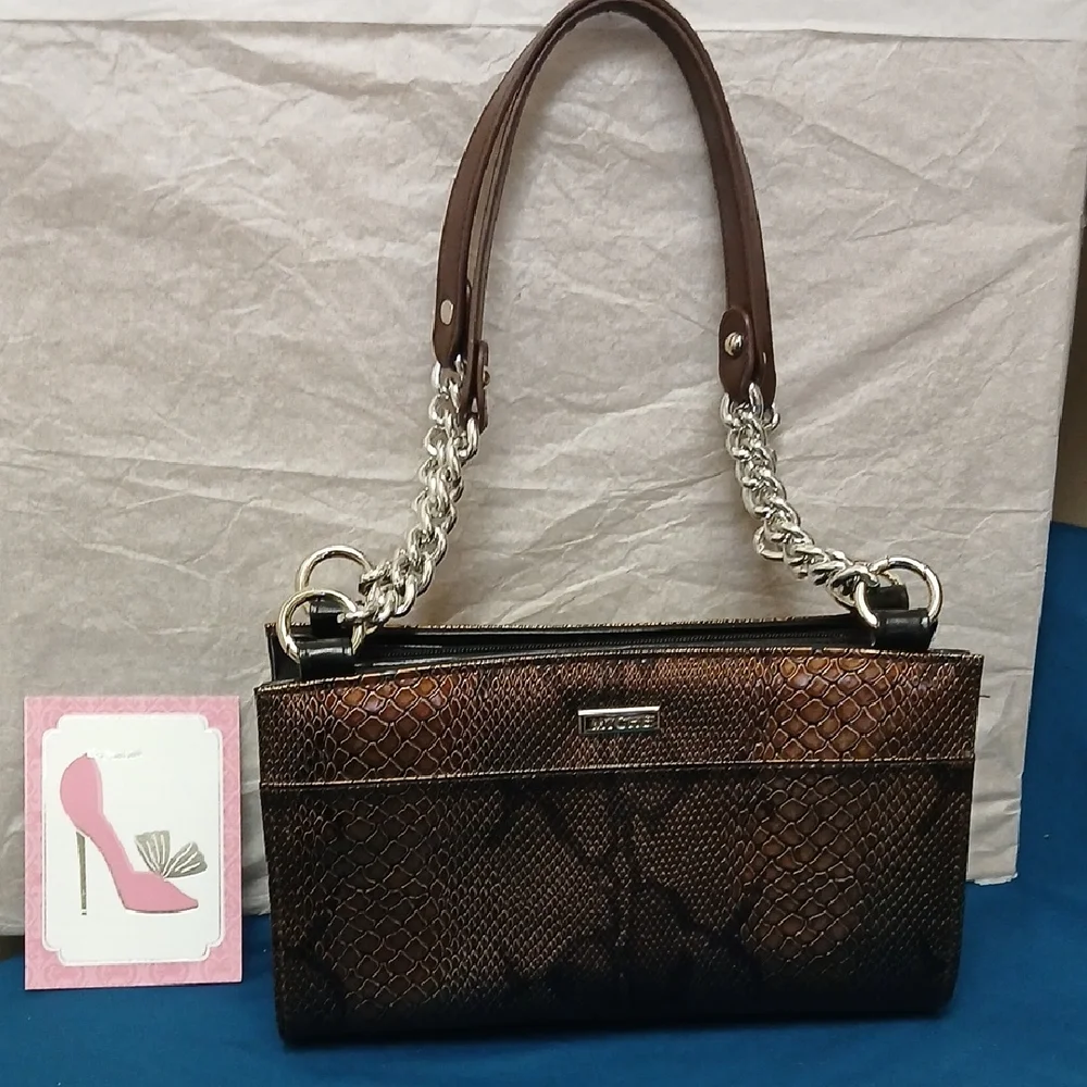 ​Miche Classic Base Bag & Jen Shell Set | Snake Print & Silver Chains